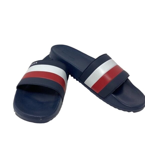 TOMMY HILFIGER Men\'s Rozi Global Stripe Branding Pool Slide Sandals Szs 9,10,11 main image 5